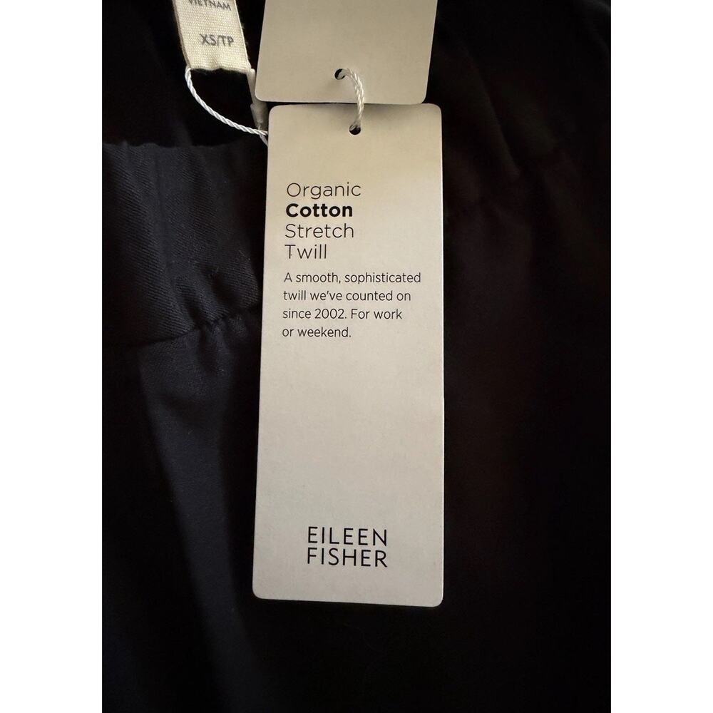 Eileen Fisher Black Stretch Twill Ankle Pants XSP Petite Pull On NWT Classic - Picture 14 of 16